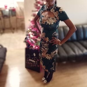 Asian inspired print dress